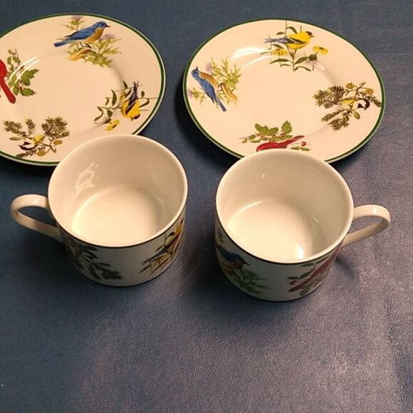 National Wildlife Federation Floral Bird Design Tea Cup and Saucer Set - Picture 4 of 7